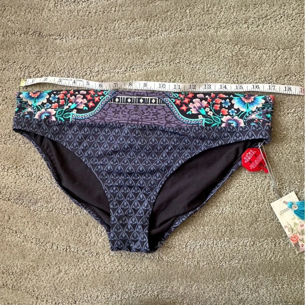 Johnny WAS Saba Hipster Swim Bikini Bottom Periwinkle Cyan Purple Blue Sz XL NWT